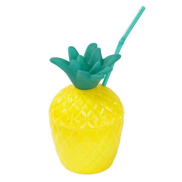 

10pcs plastic pineapple drink cups luau beach barware tropical party