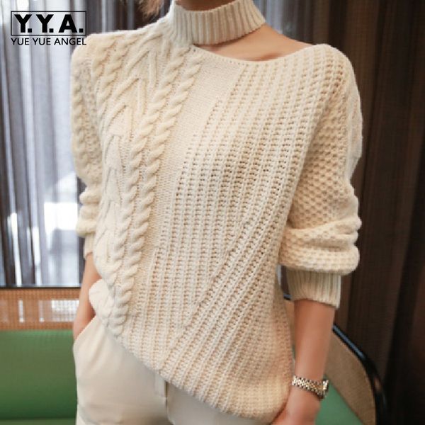 

women white hollow out pullover sweater turtleneck knitted weave sweater korean style casual long sleeve jumper pull femme, White;black