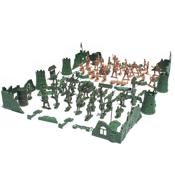 

114 pieces army action figures and accessories (5cm army soldiers in 2 colors