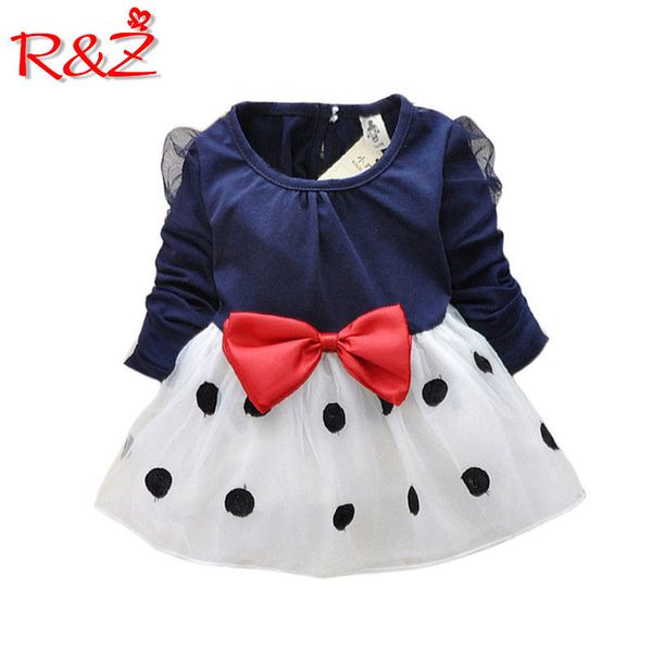 

r&z baby girl dress new 2019 dresses for girls bebe newborn children girls bowknot long-sleeved princess dress girls clothes y190516, Red;yellow