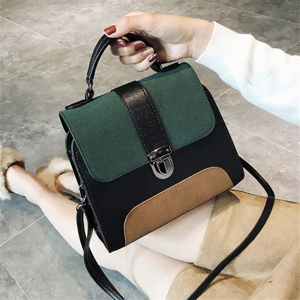 

New Female Small Square Bag Retro Simple Hand Shoulder Crossbody Contrast Color Lady PH-CFY20061023