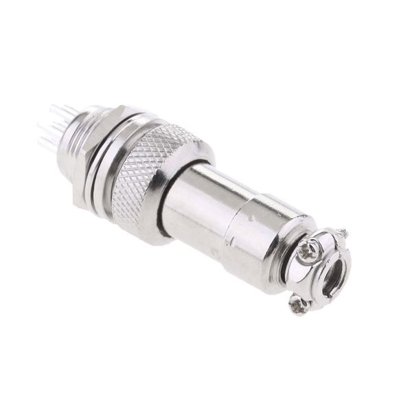

universal gx12 metal silver aviation plug 7-pin male female panel connector easy use