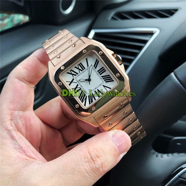 

luxury mens watches wgsa0008 wgsa0010 18k rose gold 316l stainless steel case bracelet mechanical automatic watch montre de luxe wristwatch, Slivery;brown