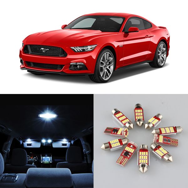 

white canbus error car bulbs interior led light kit for 1994-2017 2018 2019 mustang reading dome trunk license lamp