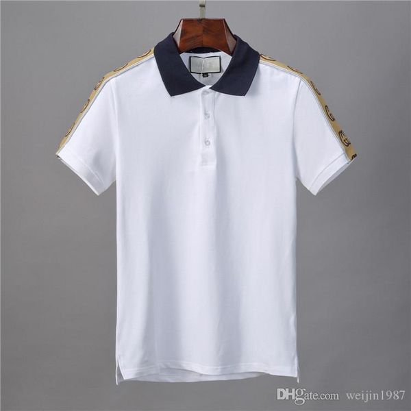 

20ss summer clothes luxury designer polo shirts men casual polo fashion snake bee print embroidery t shirt high street mens cotton polos, White;black