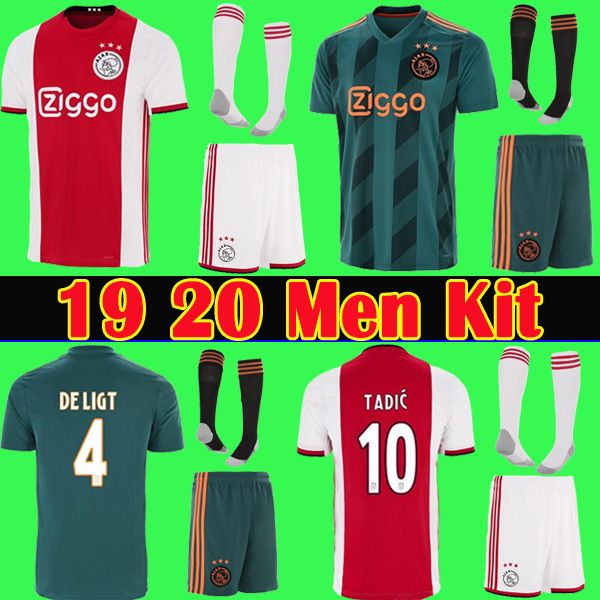 

AJAX FC soccer jersey 2019 2020 DE JONG TADIC DE LIGT ZIYECH VAN BEEK NERES 19 20 football shirt men kit uniforms on sale home away
