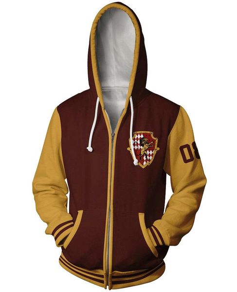 

gryffindor hoodies harry potter cos sweat shirts lion badge cosplay clothing pullover coat outdoor autumn jacket spring sweatshirts, Black