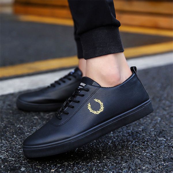 

mens winter sneakers plush whiteblack boys school shoes leather sdfdneakers mans fashion casual dfsdfesfg, Black