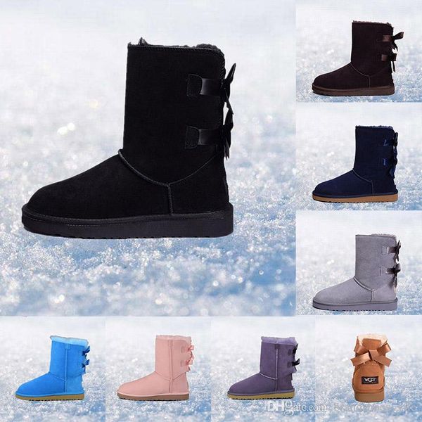 

2019 wgg cla ic au tralia winter fur boot for women che tnut black grey blue pink de igner now boot women ankle knee boot ize 5 10