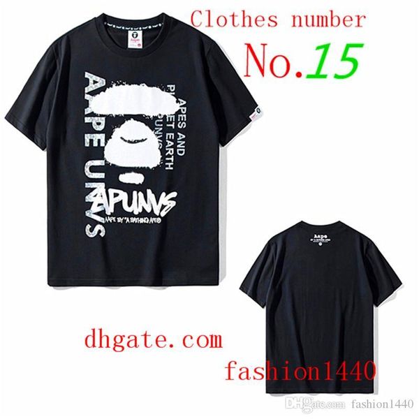 

01 apes men's cotton t-shirt street fashion women's short sleeve girls boys summer clothing brand alliance ape hip hop cartoon let, Black