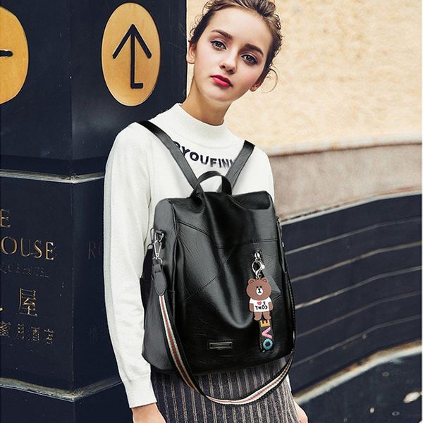 

pu multifunction bag anti theft school backpack large capacity waterproof travel backpack college bag bookbags for teenage girls