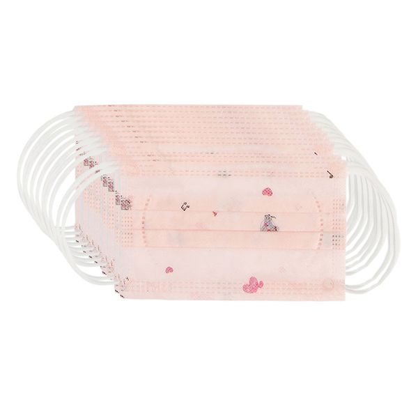 

10x non-woven cloth disposable face mask anti-dust mouth mask cover earloop pink