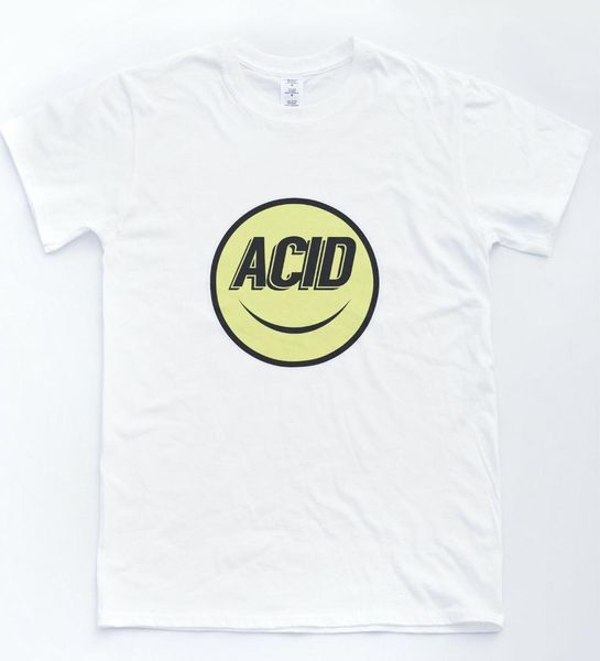 

acid face new tshirt wasted fresh club youth fun high tee, White;black