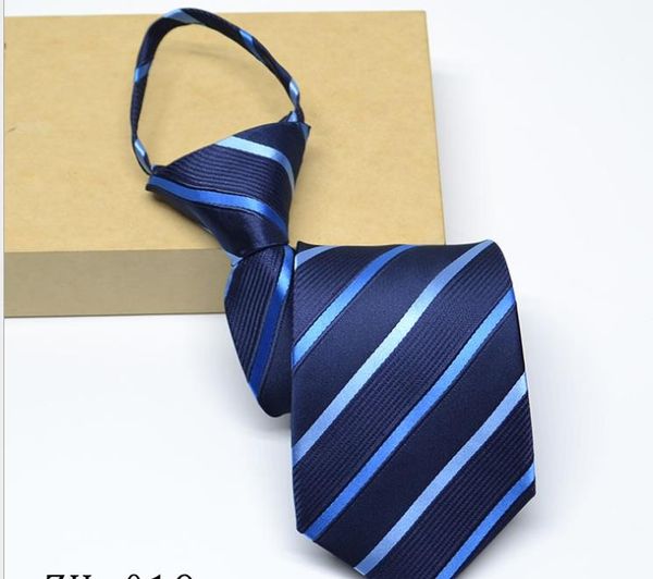 

2019 men's tie formal tie 1200 needle zipper easy zipper stripes, Blue;purple