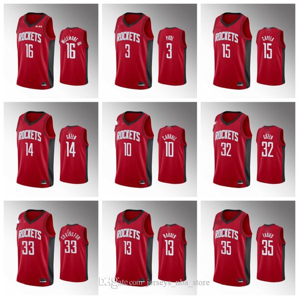 

2020 houston rockets men russell westbrook red jersey robert covington tyson chandler p.j. tucker clint capela green harden gogordon, Black;red