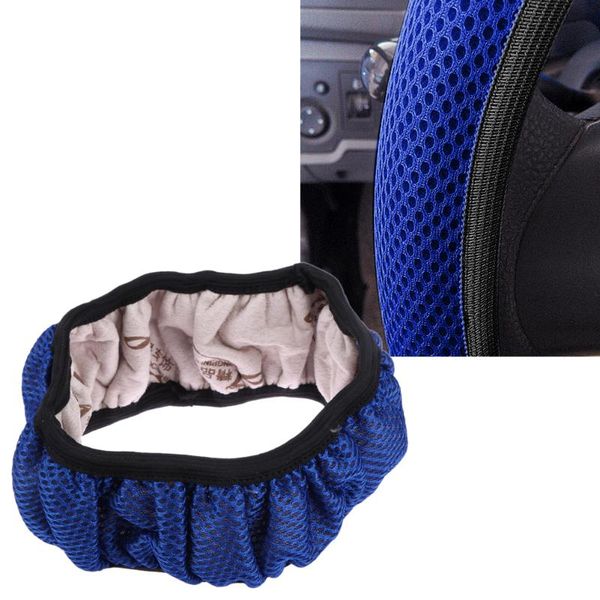 

38cm automobiles steering-wheel covers handbrake 3d nylon fabric mesh net non-slip steering wheel cover protector auto accessory