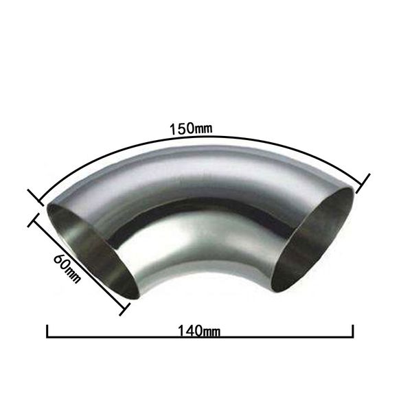 

jzz stainless steel 60 63 76 mm curve pipe with 90 degree elbow for car exhaust pipe to connect two muffler with shpping