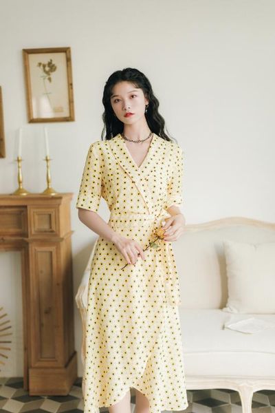 

maxi dress sale polyester cotton vestido longo light long dress female summer 2020 new up waist v-neck floral, Black;gray