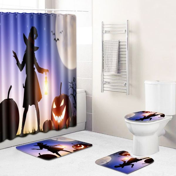 

happy halloween cover mat set bathroom shower curtain mat set bathroom shower curtain waterproof fabric mats