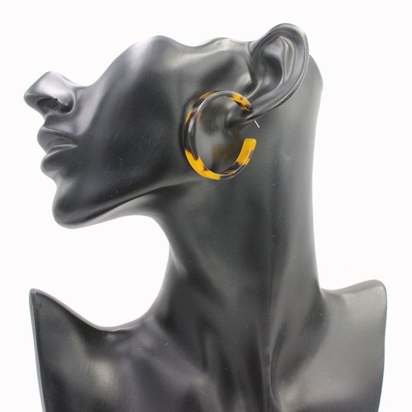 

acrylic hoop earrings for women vintage fashion geometric round hip hop jewelry, Golden;silver