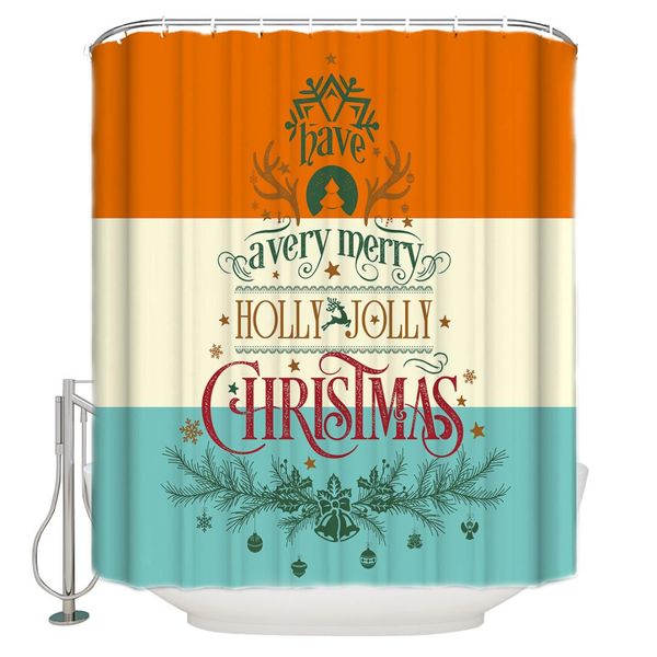 

merry christams shower curtain waterproof bathroom curtain