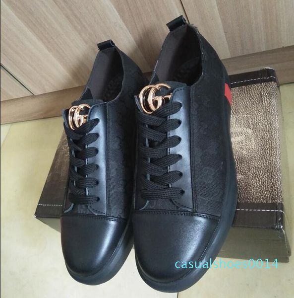 

2020 new casual shoes summer new trend shoes version low-leather men's shoes, casual shoes,men designer loafers luxury shoe c14, Black