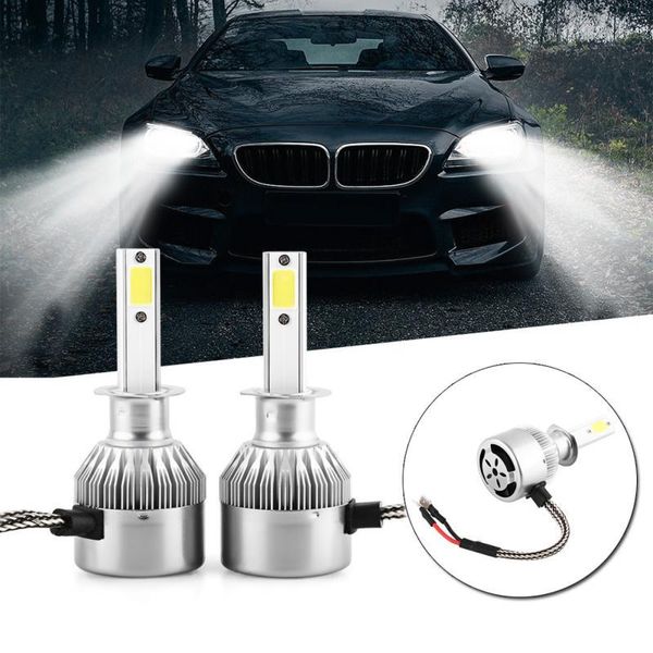 

1pair c9 55w 4600lm cob headlight car led headlamp drl fog lamp bulbs auto styling automobile accessoriescar car led headlight