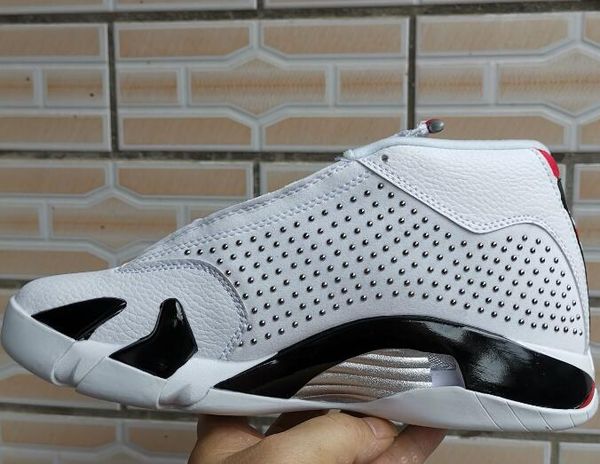 

2019 new arrival high 14s white black leather outdoor shoes men sneakers size 40-47