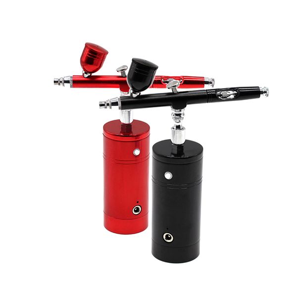 

0.3mm nozzle 7cc airbrush set with mini air compressor spray gun for diy art nail paint cake coloring