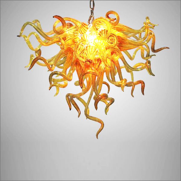 

hand blown glass chandeliers lightings led european style new designed yellow color pendant lamps for home