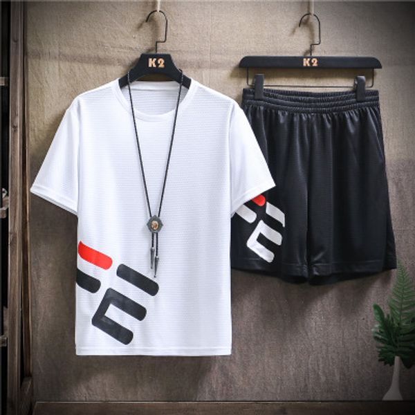 

mens casual suits sport suits mens designer two-pieces youth fashion outdoor clothing breathable leisure sets short sleeve + shorts sale, Gray