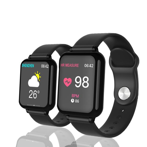 

bluetooth smartwatch b57 wrist digital watch blood pressure watch for men women waterproof watches pedometer smart wristband, Slivery;brown