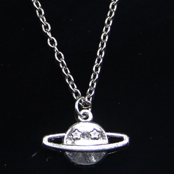 

20pcs new fashion necklace 13x17mm saturn planet spark star silver pendants short long women men colar gift jewelry choker