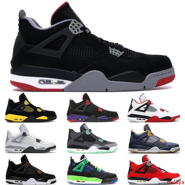 

2019 new black cement 4s basketball shoes mens dunk from above fire red green glow eminem military blue designer shoes us8-12