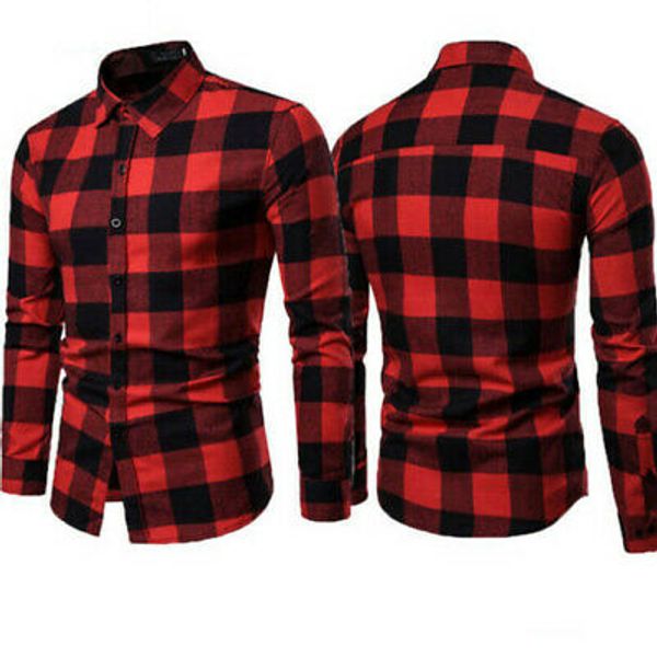 

spring new mens plaid flannel lumberjack tartan check shirt brushed cotton casual shirts fashion streetwear, White;black