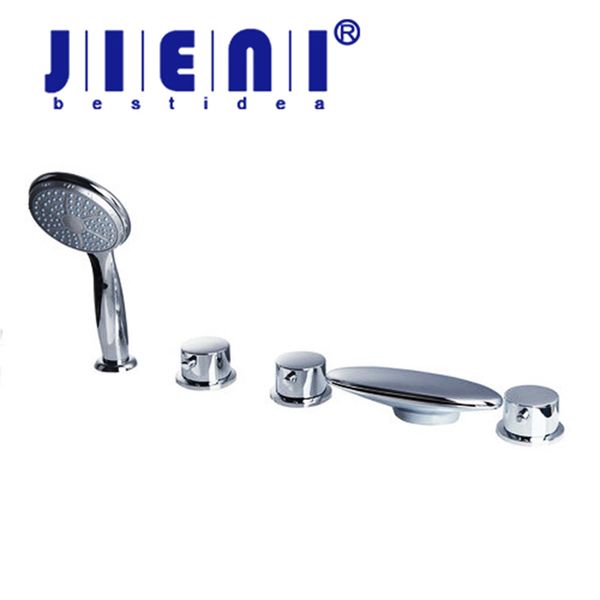 

jieni waterfall roman bathroom bath tub faucet solid brass handheld shower chrome basin sinks mixers taps faucets