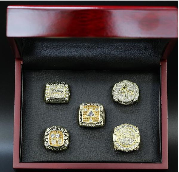 

new 2020 2000 2001 2002 2009 2010 lakers 5 ring sets gift jewelry, Golden;silver