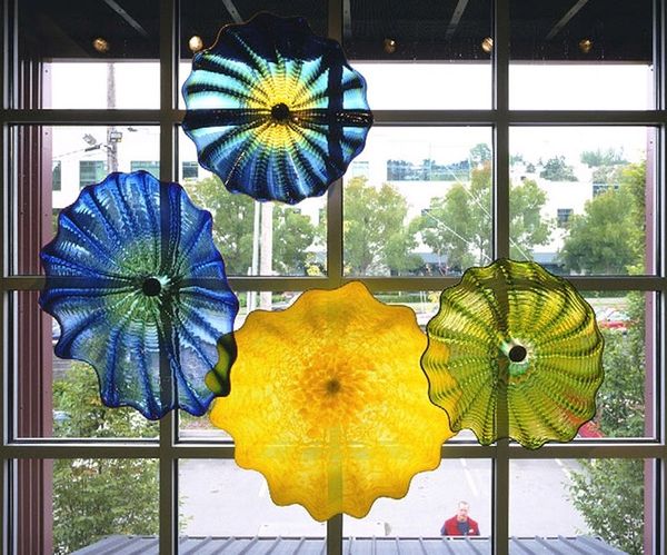 

oem mouth blown borosilicate lamps craft murano glass plates wholesale