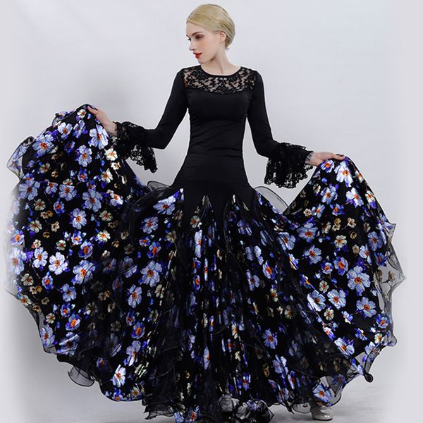 

пользовательские бальная юбка бальный вальс платье черные платья юбка фламенко современные танцевальные костюмы топ и танцевальная одежда, Black;red