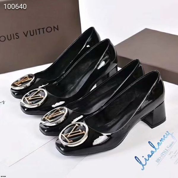 

19ss pumps 2019 lady's shoes new autumn waterproof platform the shallow mouth round head high heels single shoes ol women's shoes, Black