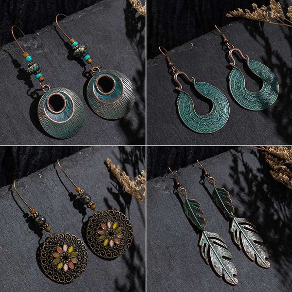 

multiple vintage ethnic boho dangle drop earrings gifts for women female anniversary bridal party wedding wholesale jewelry2019, Silver
