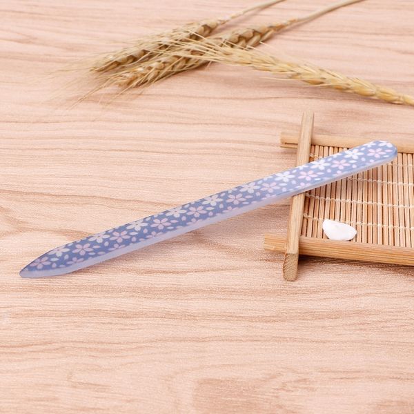 

1pc glass nail file buffer manicure nail art practice tool random pattern