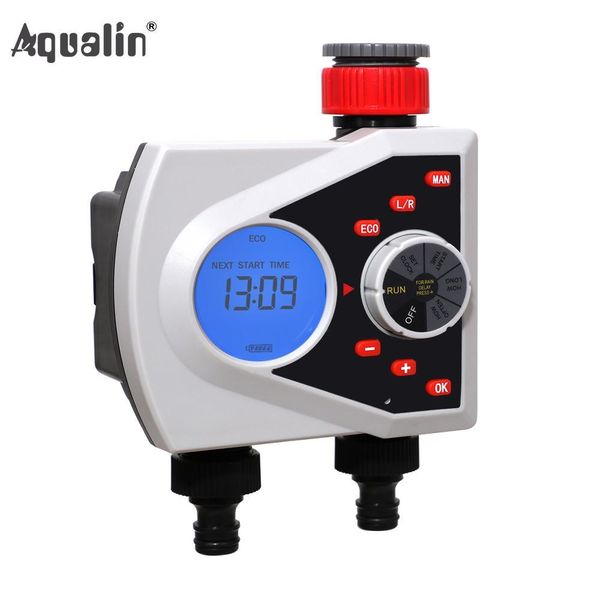 

two outlets garden automatic watering timer digital electronic solenoid valve sprinkler timer irrigation controller system#21076 y200106