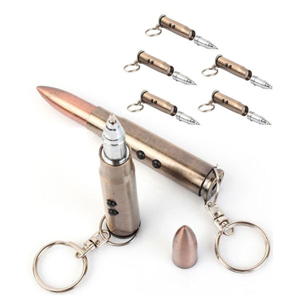 

3 in 1 mini red la er pointer led fla hlight torch light ball pen bullet yle key chain 100