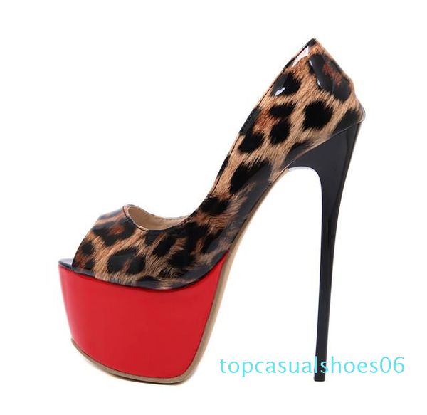 

milan fashion red leopard stiletto heels peep toe sling back designer heels women pumps size 35 to 40 06t, Black