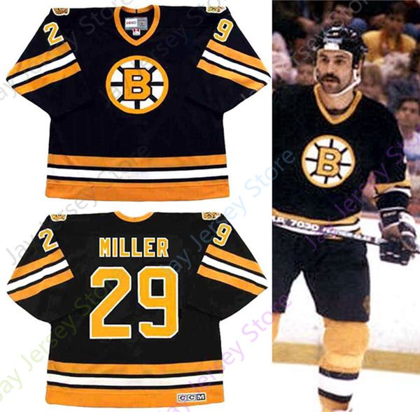 

Custom JAY MILLER Boston Bruins 1988 CCM Vintage Throwback Hockey Jersey