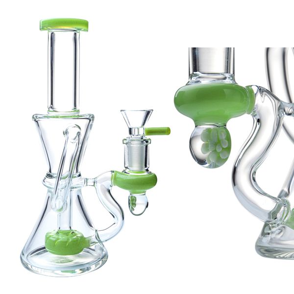 

Новый Klein Бонг Пьянящий стекла Водопроводные трубы Ресайклер затяжками Showerhead Проц масло Dab Rigs Зеленый Фиолетовый цвета 14мм Совместное с чашей