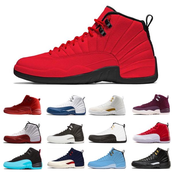 

Новые быки тренажерный зал красный бордо 12 12s мужчины баскетбол обувь высокого качества 12s мужские белые такси тренажерный зал Красный баскетбол Спорт кроссовки нас 8-13
