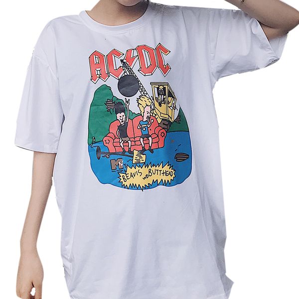 

woman shirt womens designer clothing summer new fashion cute cartoon printed halajuku loose all match short sleeve white female t shirts