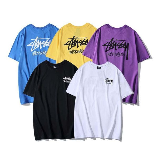 

couple t blood stu classic small logo printing short sleeve loose round neck short sleeve new style, White;black